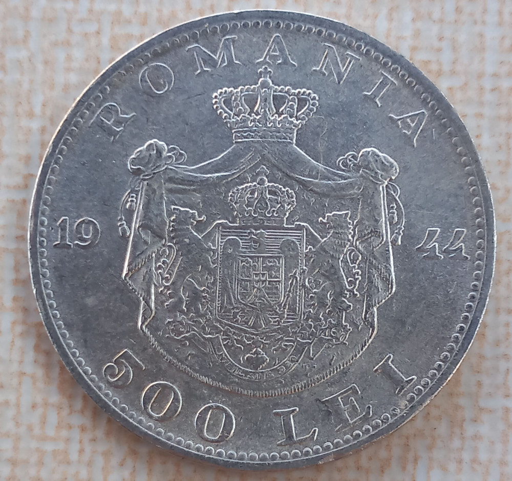 A584 MONEDA DIN ARGINT ROMANIA 500 LEI 1944 REGELE MHAI I Okazii Ro