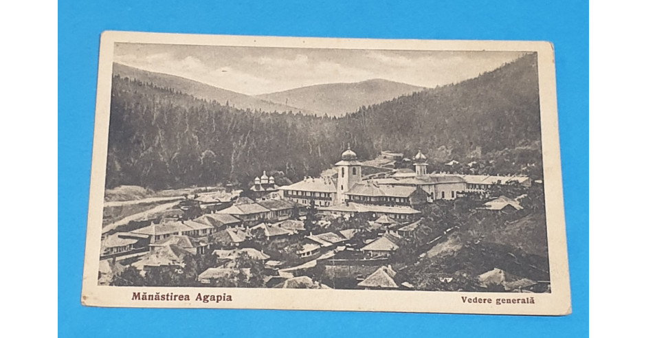 Carte Postala Veche Circulata Anii 1930 Manastirea AGAPIA Vedere