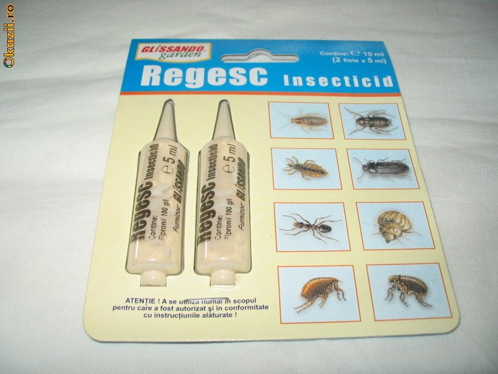 Insecticid REGESC contra gandaci, purici, furnici, paduchi s.a. | arhiva  Okazii.ro