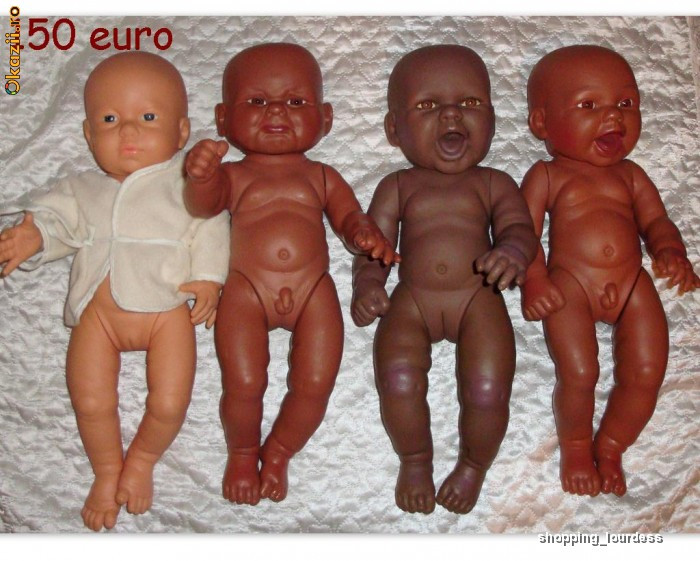 set 4 papusa bebe par reali 3 negri si un alb superbi | arhiva Okazii.ro
