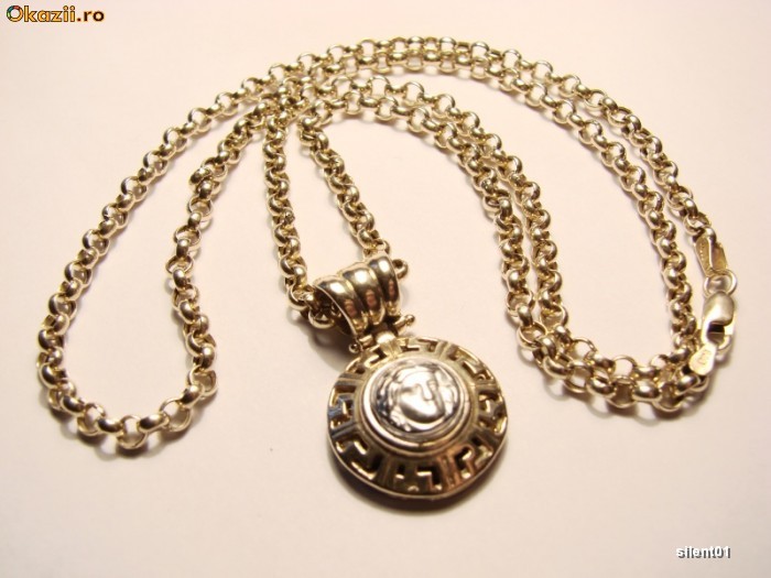 lant aur lantisor aur 14K (85 ron/g) medalion versace | arhiva Okazii.ro