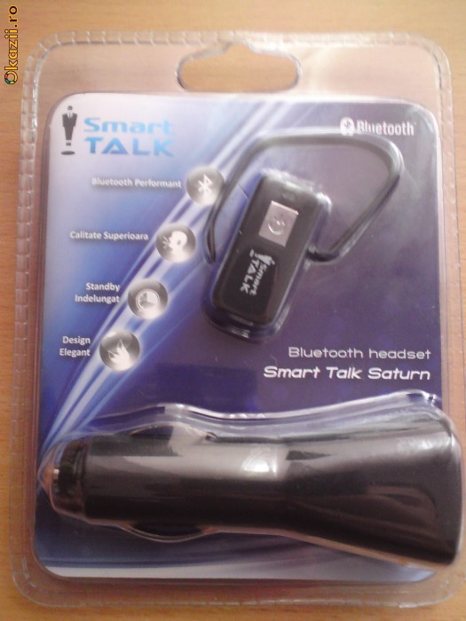 Casca Bluetooth Smart Talk Saturn-Bluetooth Headset-noua,sigilata | arhiva  Okazii.ro