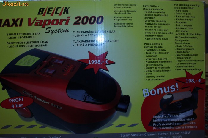 Vand aspirator cu aburi Beck Maxi Vapori 2000 | arhiva Okazii.ro