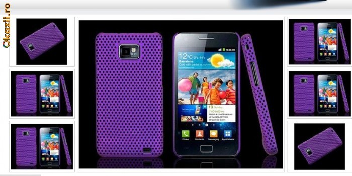 Husa mov antiradiatii samsung galaxy s2 i9100 mesh + folie protectie ecran  + expediere gratuita, Plastic, Carcasa | Okazii.ro