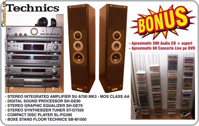 Linie audio TECHNICS + BOXE TECHNICS SB-M1000 | arhiva Okazii.ro