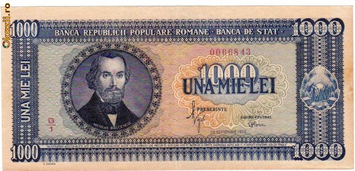 Bancnota 1000 lei 1950 | Okazii.ro