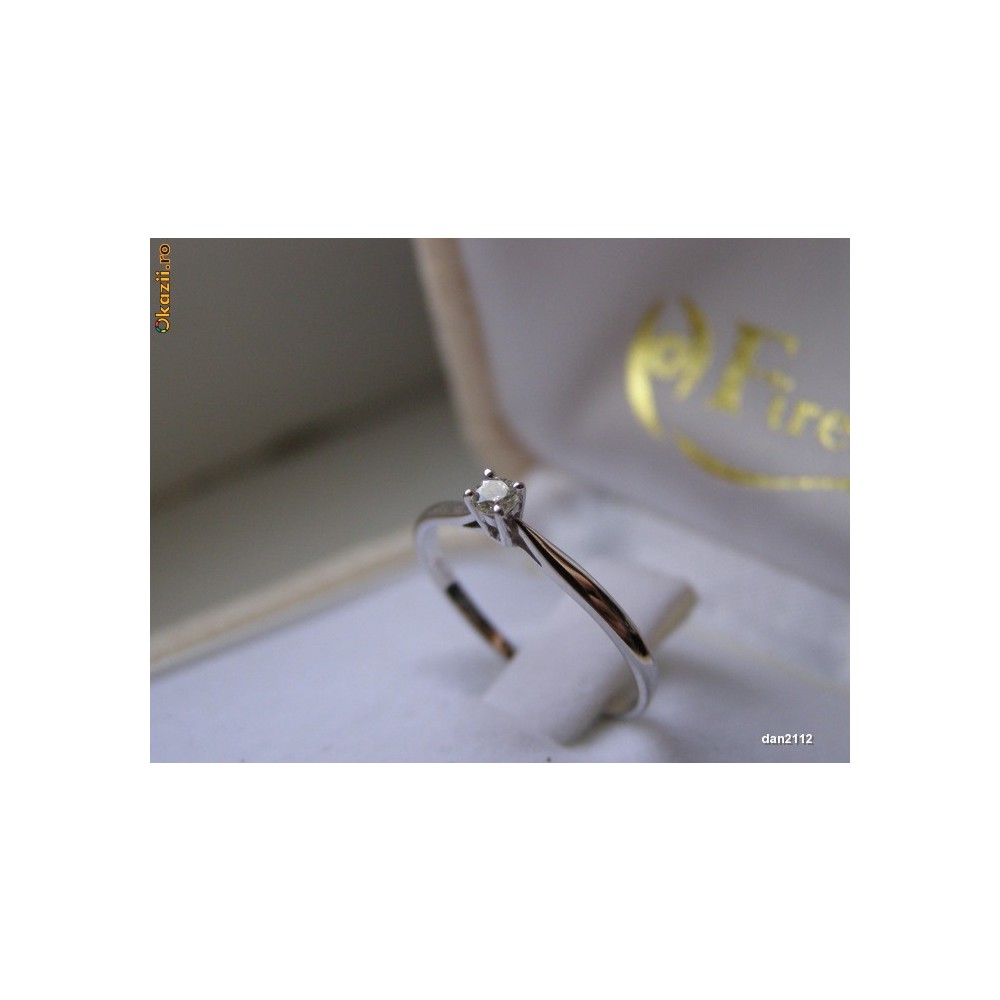 Inel Aur Alb Cu Diamant Firesq Arhiva Okaziiro