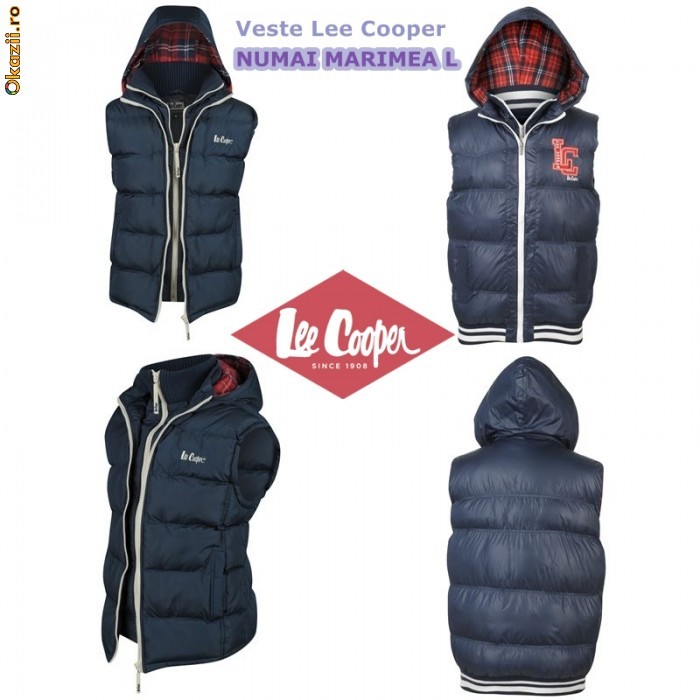 Vesta / Veste ORIGINALA - LEE COOPER - BLEUMARIN - MARIMEA L - ( Bershka,  Pull and Bear, Little Big, New Yorker, Zara, Kenvelo, Denim, Tom Tailor) |  arhiva Okazii.ro