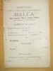 Statute Banca Populară BALCA Putna Tg Jiu 1910, Gorj - Carte Rară Bibliofilie