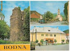 CP188-47 Rodna.Ruinele cetatii.Centrul.Caminul cultural -carte postala necirculata