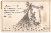 T FOTO 92 Romantica -Tanara cu paun -circulata in Galati 1914 ? - Mos Tica, catre Domnisoara Elise Kiriacopol, str. Bell-Vedere 20