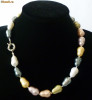 Colier perle de cultura colorate akoya ovale 1,4 cm lungime perla