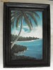 Tablou Peisaj Exotic, Ulei pe Panza 40x30cm, Rama Lemn Neagra, Model Deosebit, Arta, Pictura