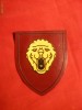 Emblema Militara LEU Textil, 5.1 x 6.3 cm, Colectie Militarie
