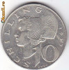 Austria 10 schilling 1957, 7,5 grame argint 0.64