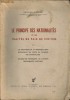 George Sofronie - Le Principe des Nationalites et les Traites de Paix de 1919/1920 ( Principiul Nationalitatilor...) - 1937