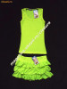 SET MAIOU FUSTA MINI VERDE FOSFORESCENT NEON 3 VOLANE 100% BUMBAC VARA PLAJA, L