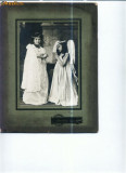 A FOTO CABINET 90 Gigica si Elisa -25 oct 1909 Galatz(Galati)