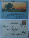 Litografie din Sighet , circulata la 1900 la Timisoara , stare excelenta