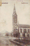 B2863 Buzias Strada si Biserica circulata 1921