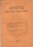 Revista ARHIVA - 1906,Iasi,dir.A.D.Xenopol, A.D. Xenopol