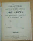 Statut-Soc. &amp;quot; ARITI A .FOTINO &amp;quot; Domnesti-Ilfov-1902