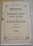 Statut-Soc. Ajuto Reciproc-MACELARILOR-Iasi-1911