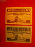 2 Bancnote-Jeton 5 si 10 Pf -magazin Coloniale 1921Germania