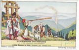 134 - ETHNIC, Femeie cantand la tulnic si cioban cu oile - old mini postcard