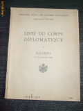 Lista Corpului Diplomatic la Bucuresti-1931