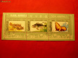 Bloc de 3 val.stamp. - Fauna marina 1979, Coreea Nord