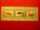 Bloc de 3 val.stamp. - Fauna marina 1979, Coreea Nord