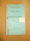 Statut si contract ,,SPRIJINUL NATIONAL&amp;quot; Buc. 1907