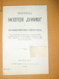 Statut Soc. ,,ECONOMIA&amp;quot; Buc. 1910