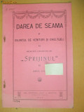 Dare de seama Soc. ,,SPRIJINUL&amp;quot; Iasi 1912