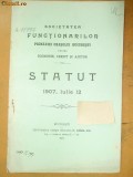Statut Soc. functionarilor Primariei Buc. 1907