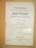 Statut Banca ,,SPICUL OVAZULUI&amp;quot; Tg Jiu 1907