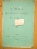 Statut Soc. funct. casei scolelor ,,UNIREA&amp;quot; Buc. 1902