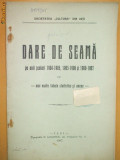 Dare de seama Soc. ,,CULTURA&amp;quot; Iasi 1907