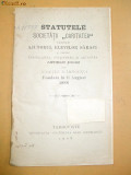 Statut Soc. ajutor elevi ,,Caritatea&amp;quot; Targoviste 1908