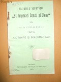 Statutele Soc. Sfintii Imparati Giurgiu 1908