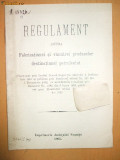 Regulament Fabricare Vanzare Produse Petrol Neamt 1905, Editie Princeps, Carte Bibliofilie