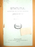 Statut Soc. ajutor ,,Credinta&amp;quot; Galati 1911