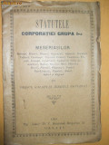 Statute Corporatie grupa I meseriasi Galati 1903