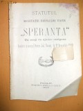 Statut Soc. breslelor unite ,,Speranta&amp;quot; Peatra 1902