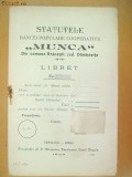 Statut Banca,, Munca&amp;quot; Dambovita, Targu Jiu 1909