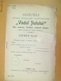 Statut Banca ,,Vadul Jiului&amp;quot; Gorjiu Targu Jiu 1912