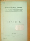 Statuts Banque de Credit Roumain Bucarest 1910