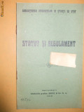 Asoc. studentilor stiinta Statut si regulament Buc. 1912