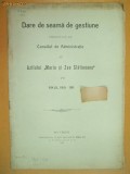 Dare de seama Azilul ,,Maria si Zoe Slatineanu&amp;quot; Buc. 1911